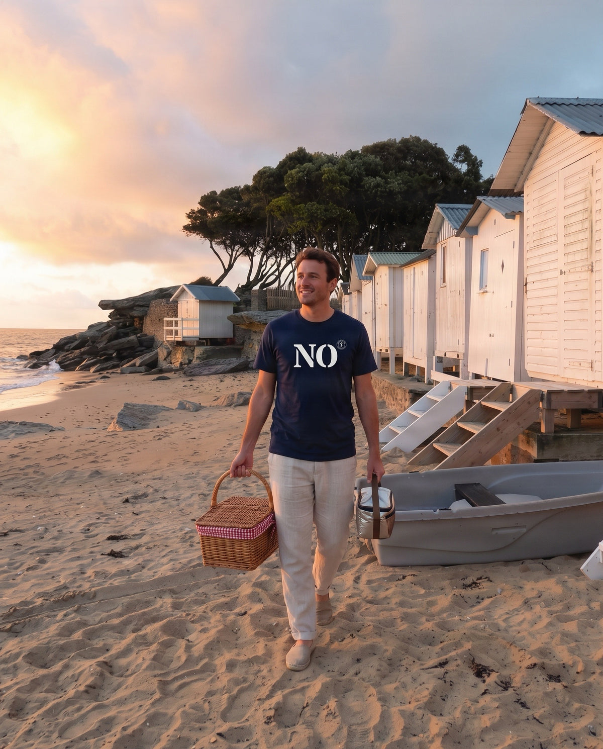 T-shirt Noirmoutier NO Marine et Blanc