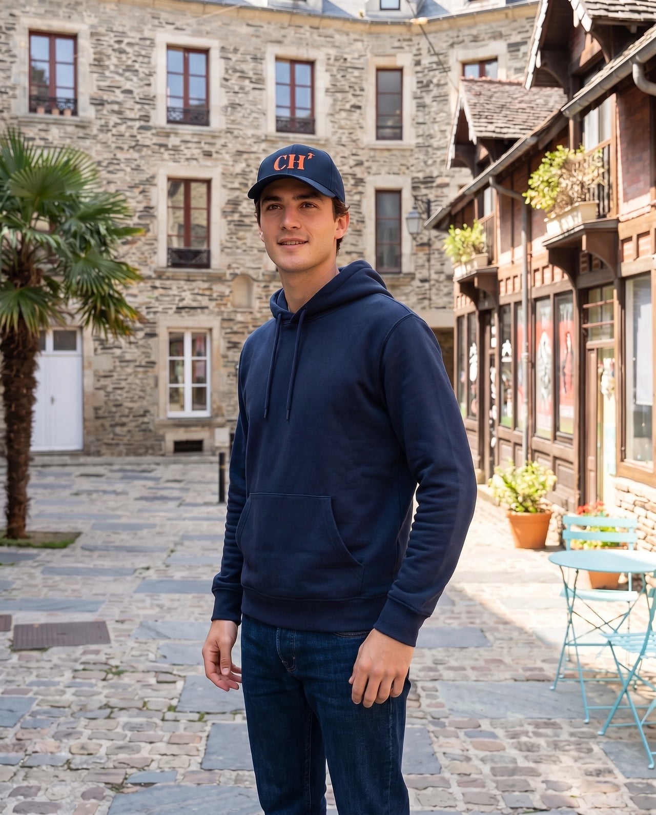 Casquette CH Cherbourg Bleu Marine - Orange / Rose