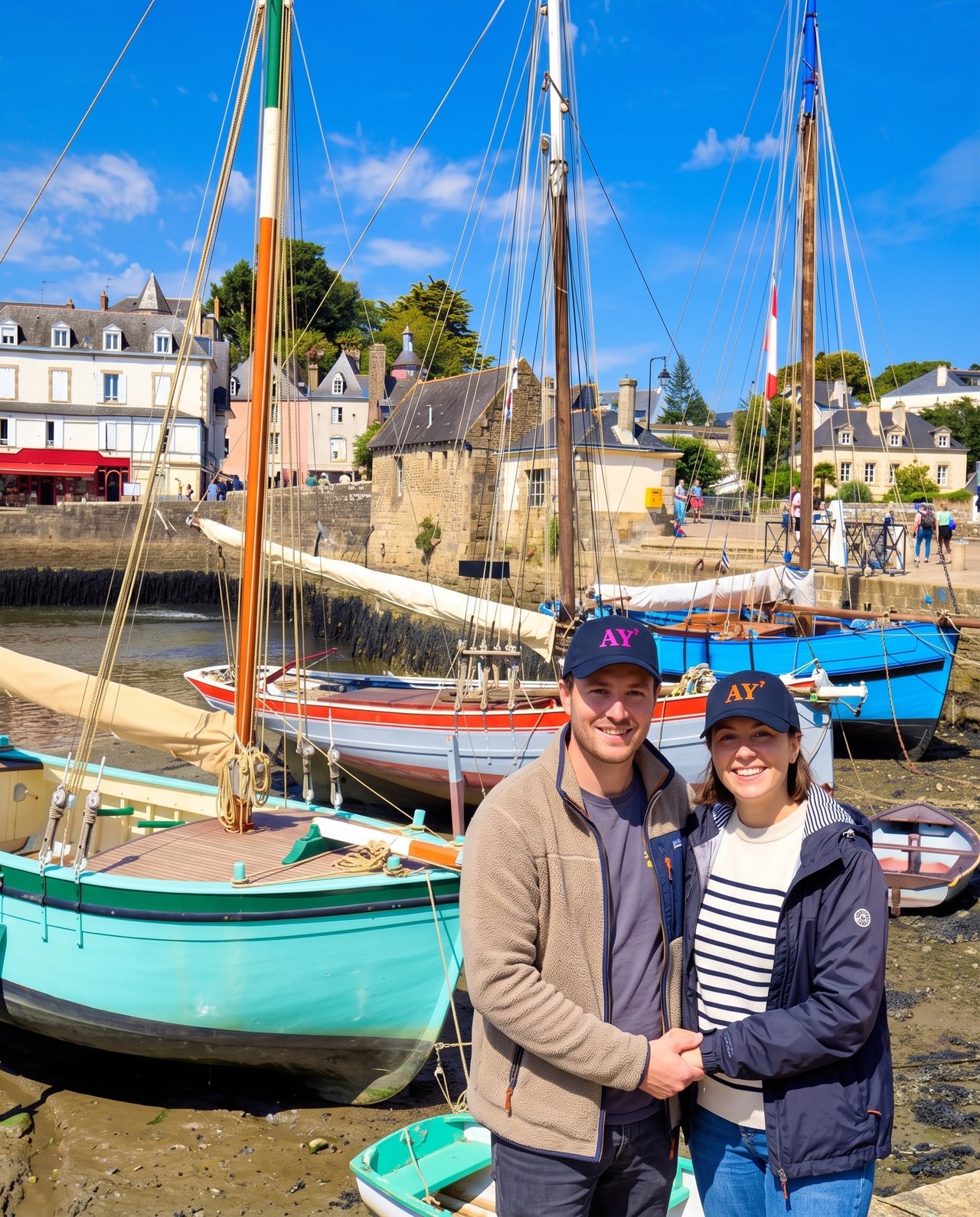 Casquette AY Auray Bleu Marine - Orange / Rose