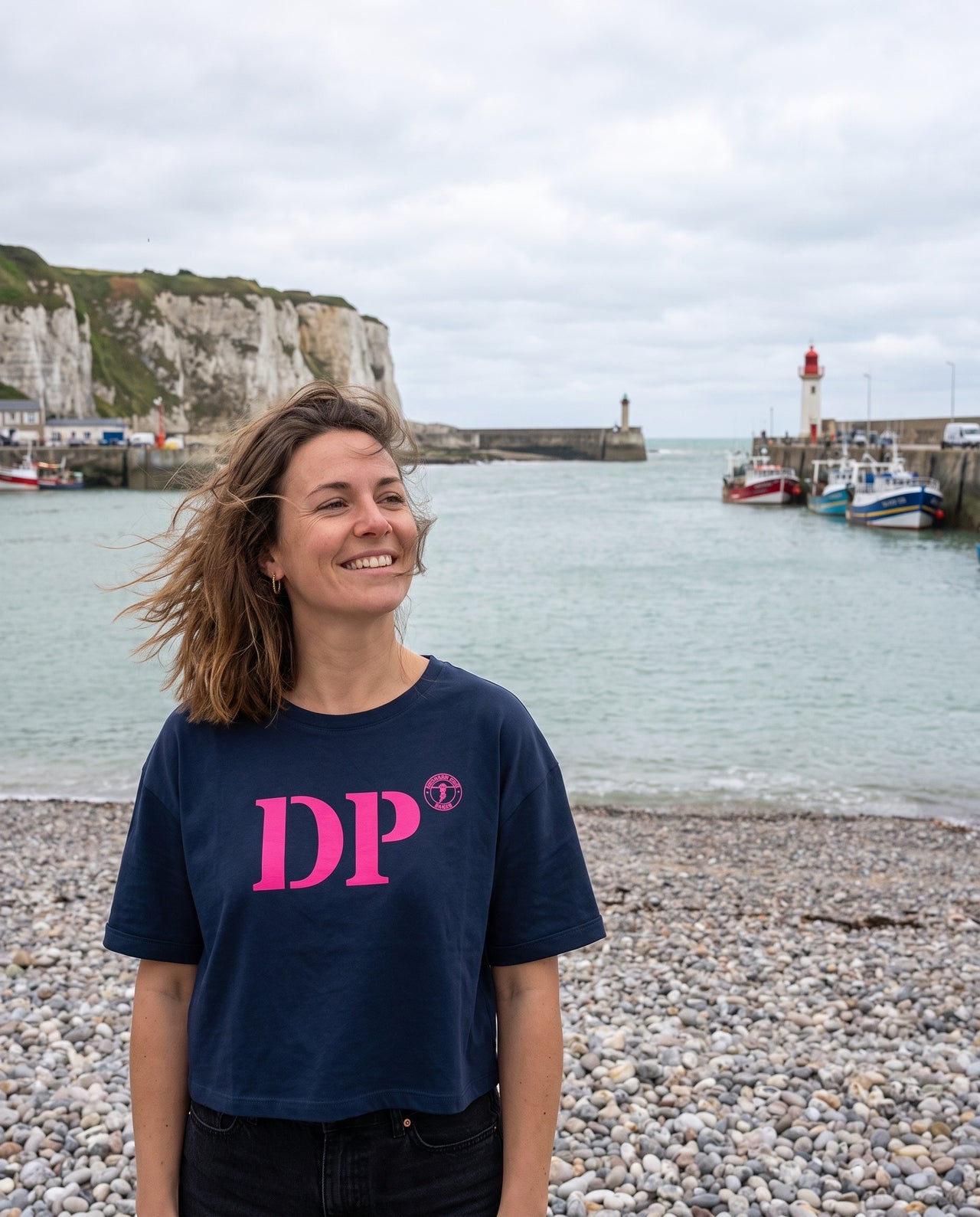 T-shirt oversized DP Dieppe - Bleu et rose - Femmes
