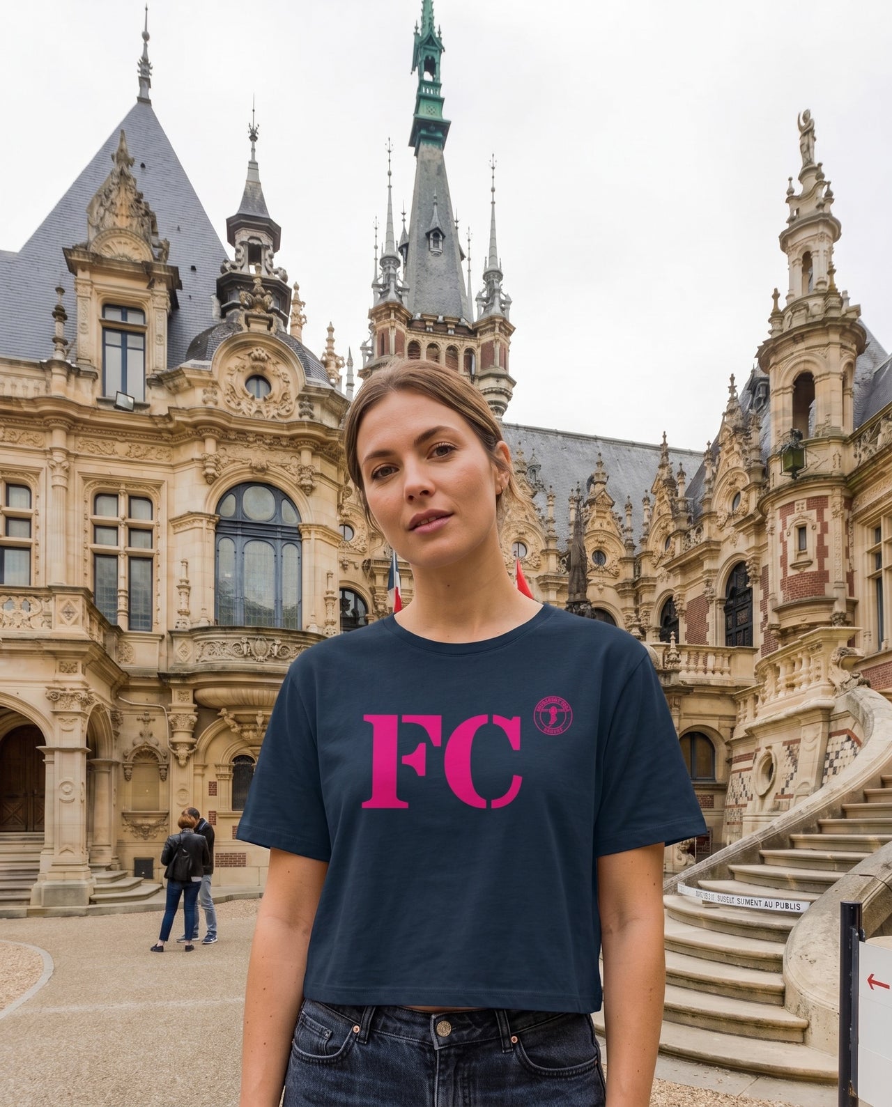 T-shirt oversized FC Fécamp - Bleu et rose - Femmes