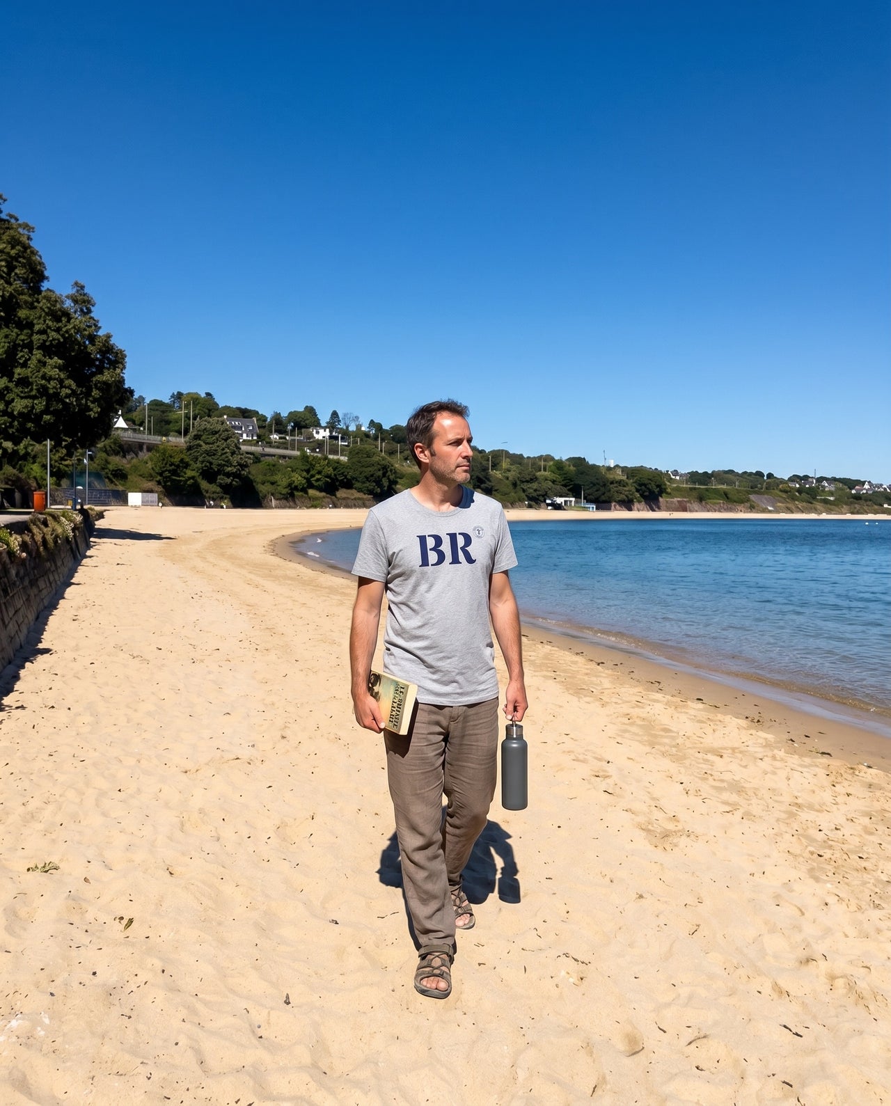 T-shirt BR Brest - Gris et Bleu - Unisexe