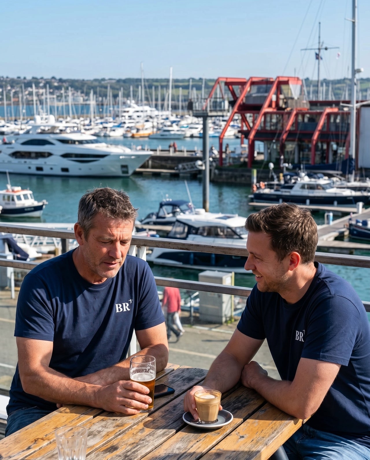 T-shirt brodé BR Brest Bleu Marine  Orange / Blanc