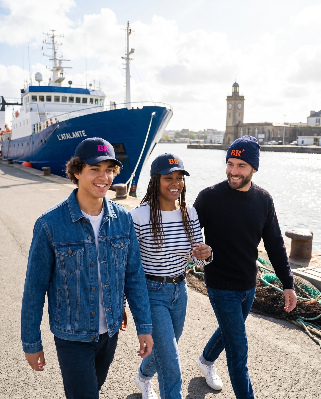 Casquette BR Brest Bleu Marine - Orange / Rose