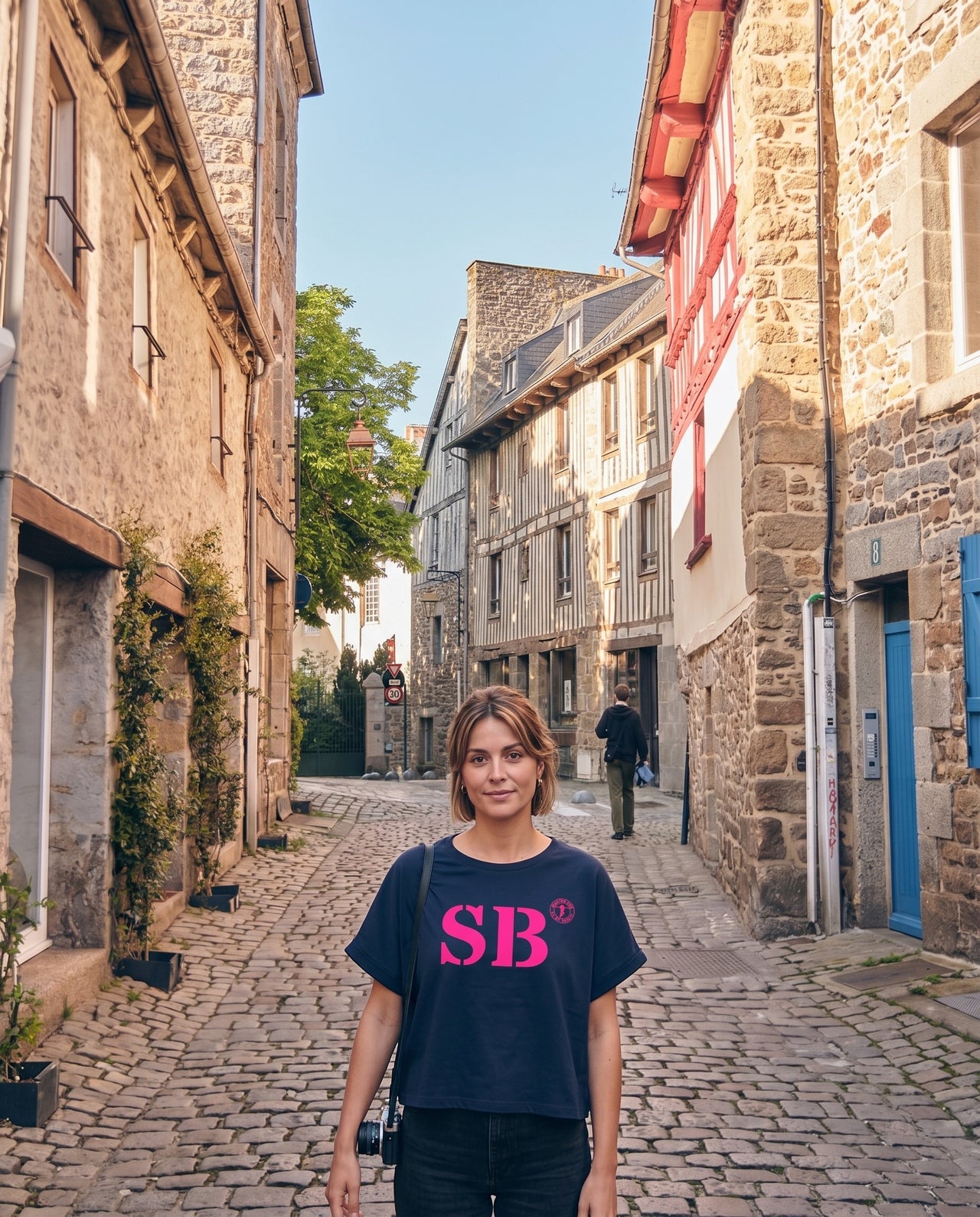 T-shirt oversized SB Saint-Brieuc - Bleu et rose - Femmes