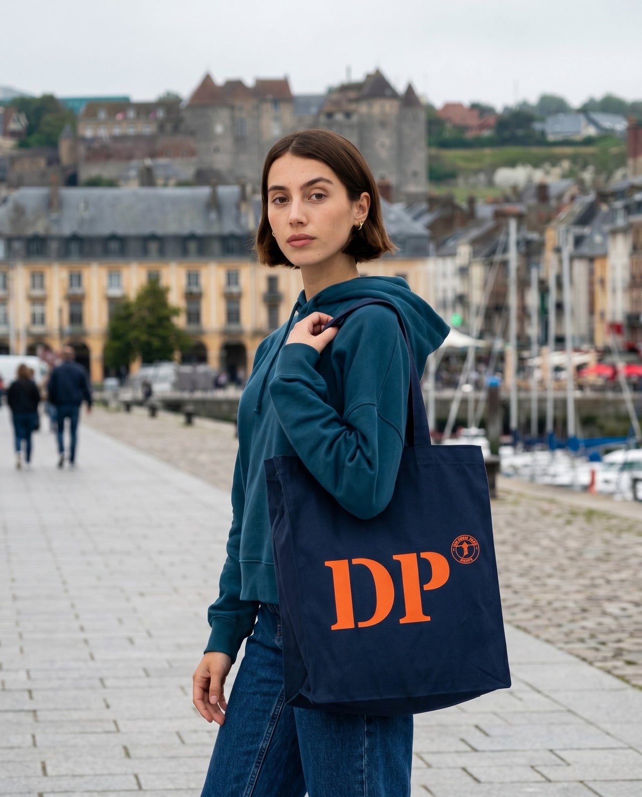 Tote bag DP Dieppe Bleu Marine - Orange