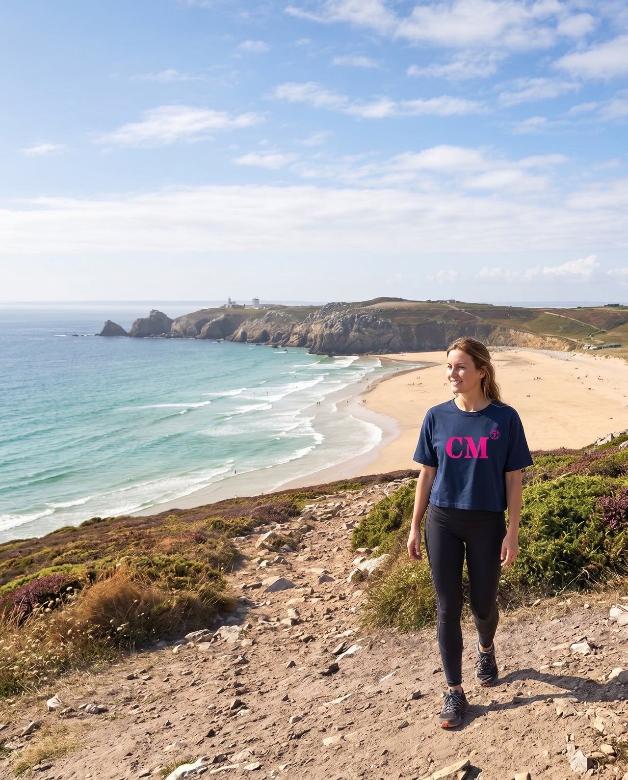 T-shirt oversized CM Camaret - Bleu et rose - Femmes