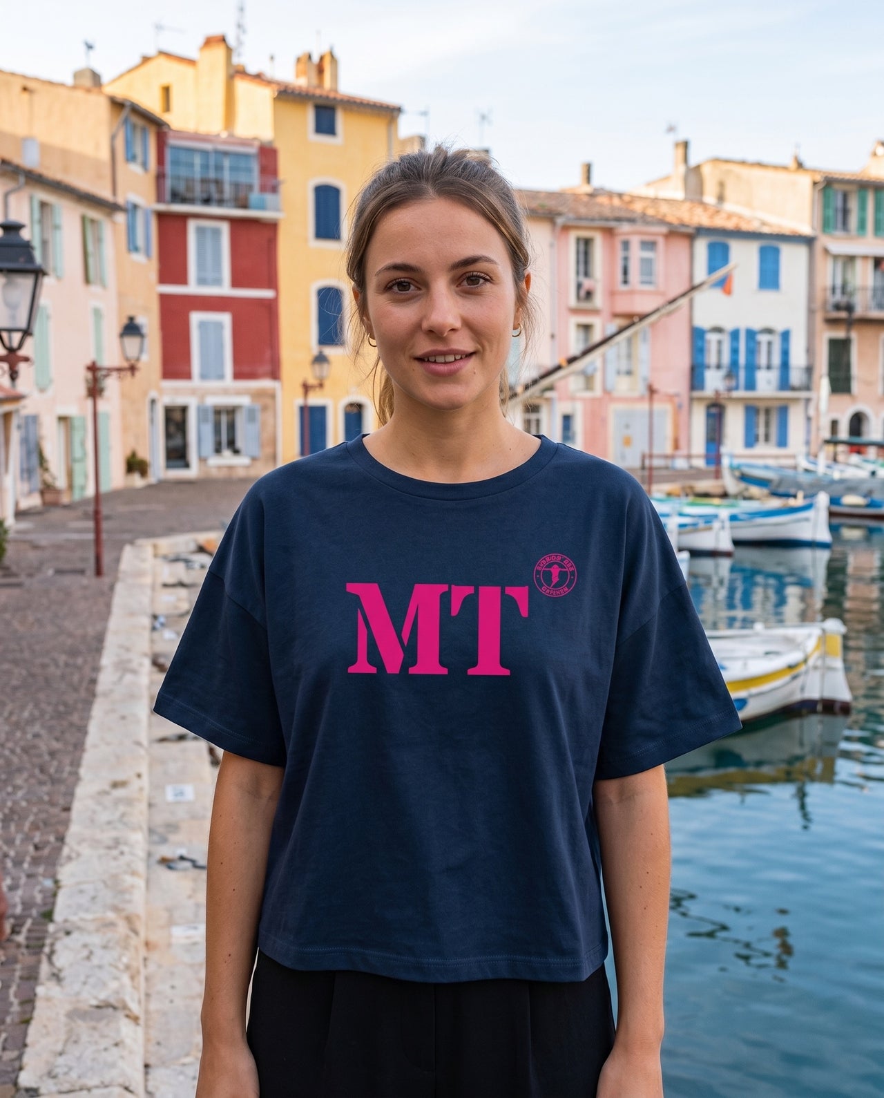 T-shirt oversized MT Martigues - Bleu et rose - Femmes