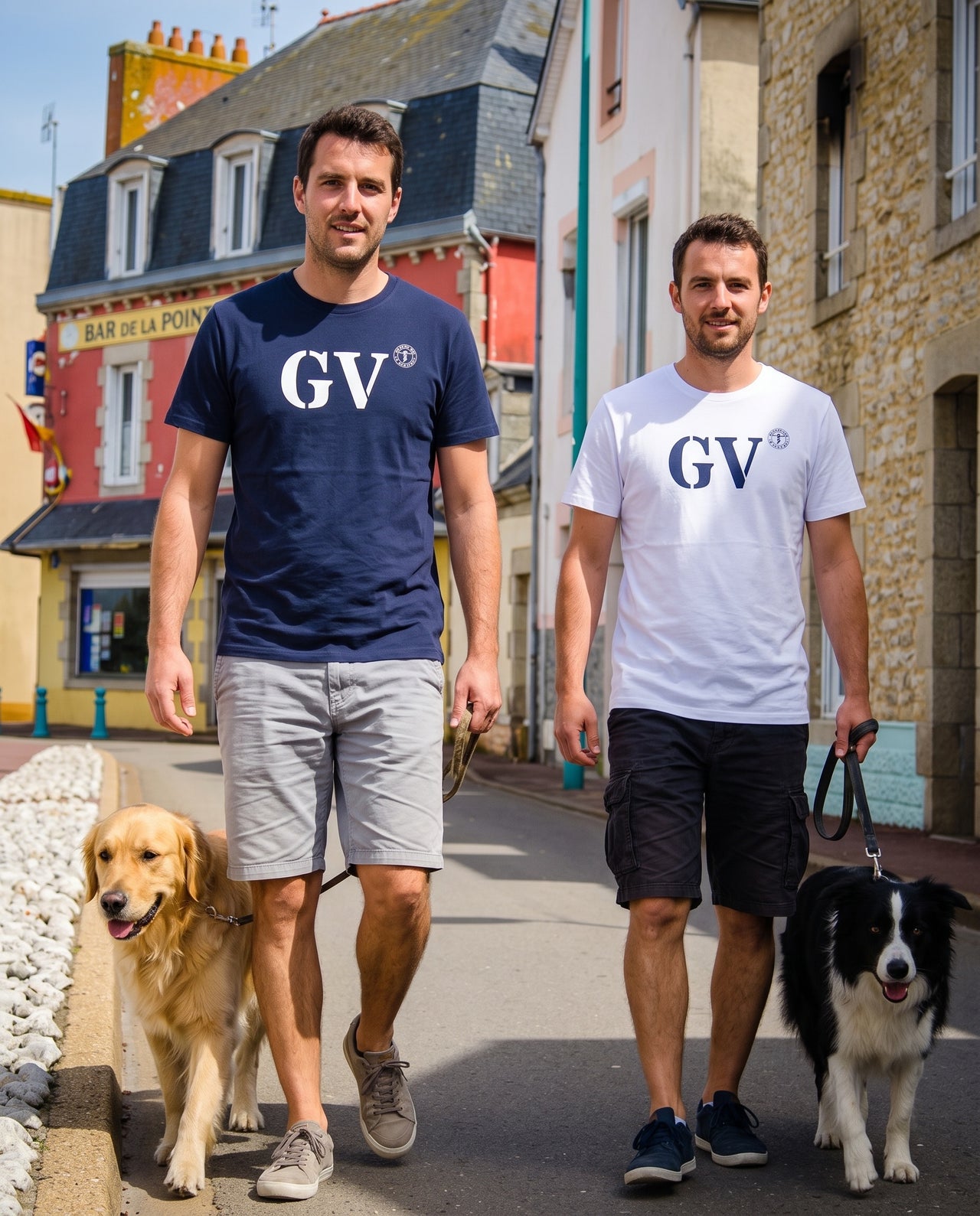 T-shirt  GV Le Guilvinec - Blanc et  Bleu - Unisexe