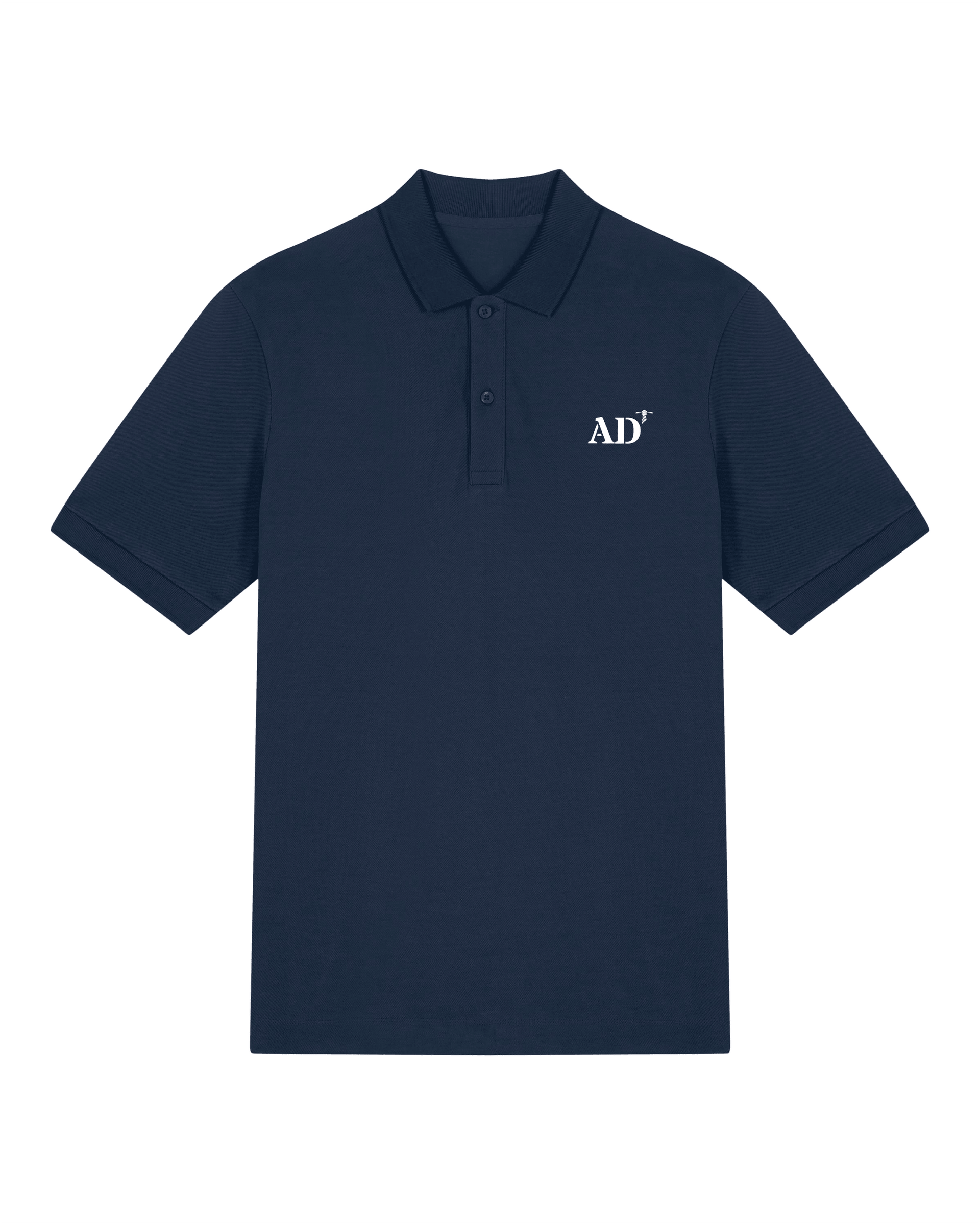 Polo brodé Audierne AD Bleu Marine - Orange / Blanc - Quartier iodé