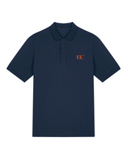 Polo brodé Étel EL - Bleu Marine - Orange / Blanc - Unisexe - Quartier iodé