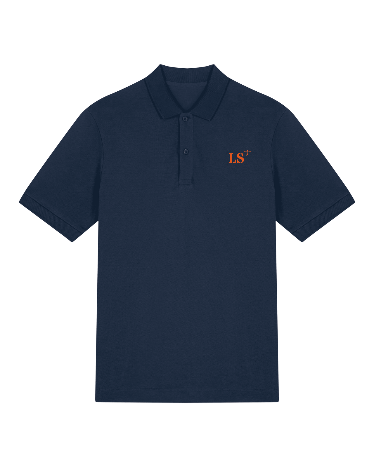 Polo brodé Les Sables d'Olonnes LS Bleu Marine - Orange / Blanc - Quartier iodé