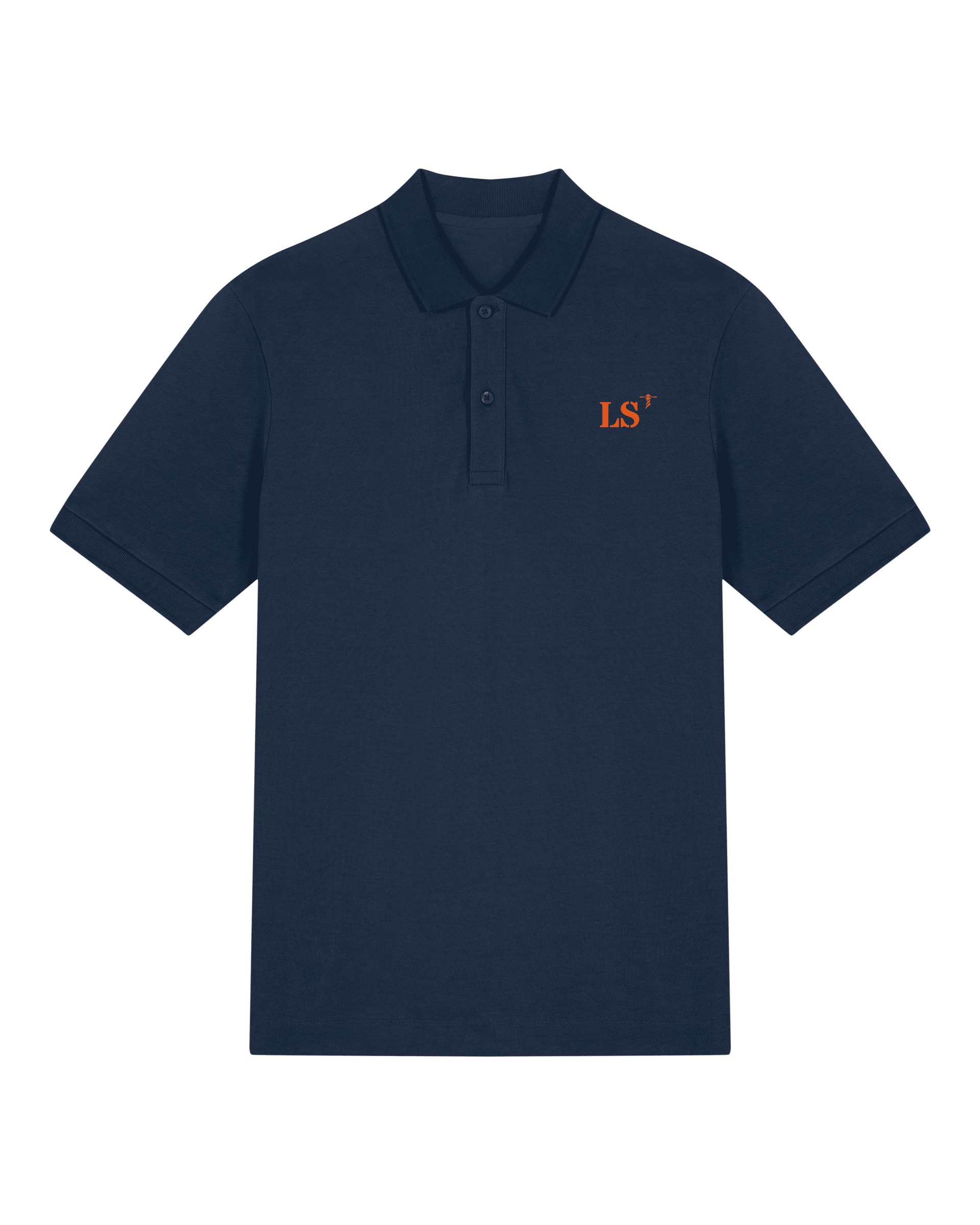Polo brodé Les Sables d'Olonnes LS Bleu Marine - Orange / Blanc - Quartier iodé