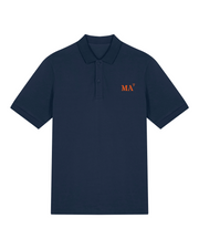 Polo brodé MA Marseille - Bleu Marine - Orange / Blanc - Unisexe - Quartier iodé
