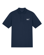 Polo brodé MA Marseille - Bleu Marine - Orange / Blanc - Unisexe - Quartier iodé