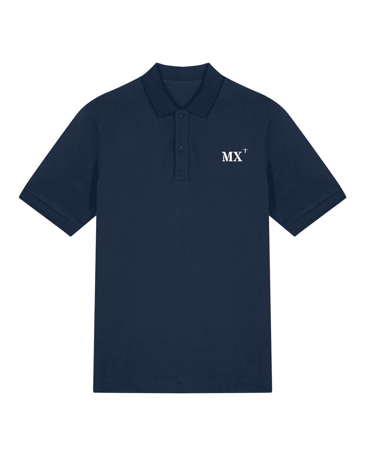 Polo brodé Morlaix MX Bleu Marine Orange / Blanc - Unisexe - Quartier iodé