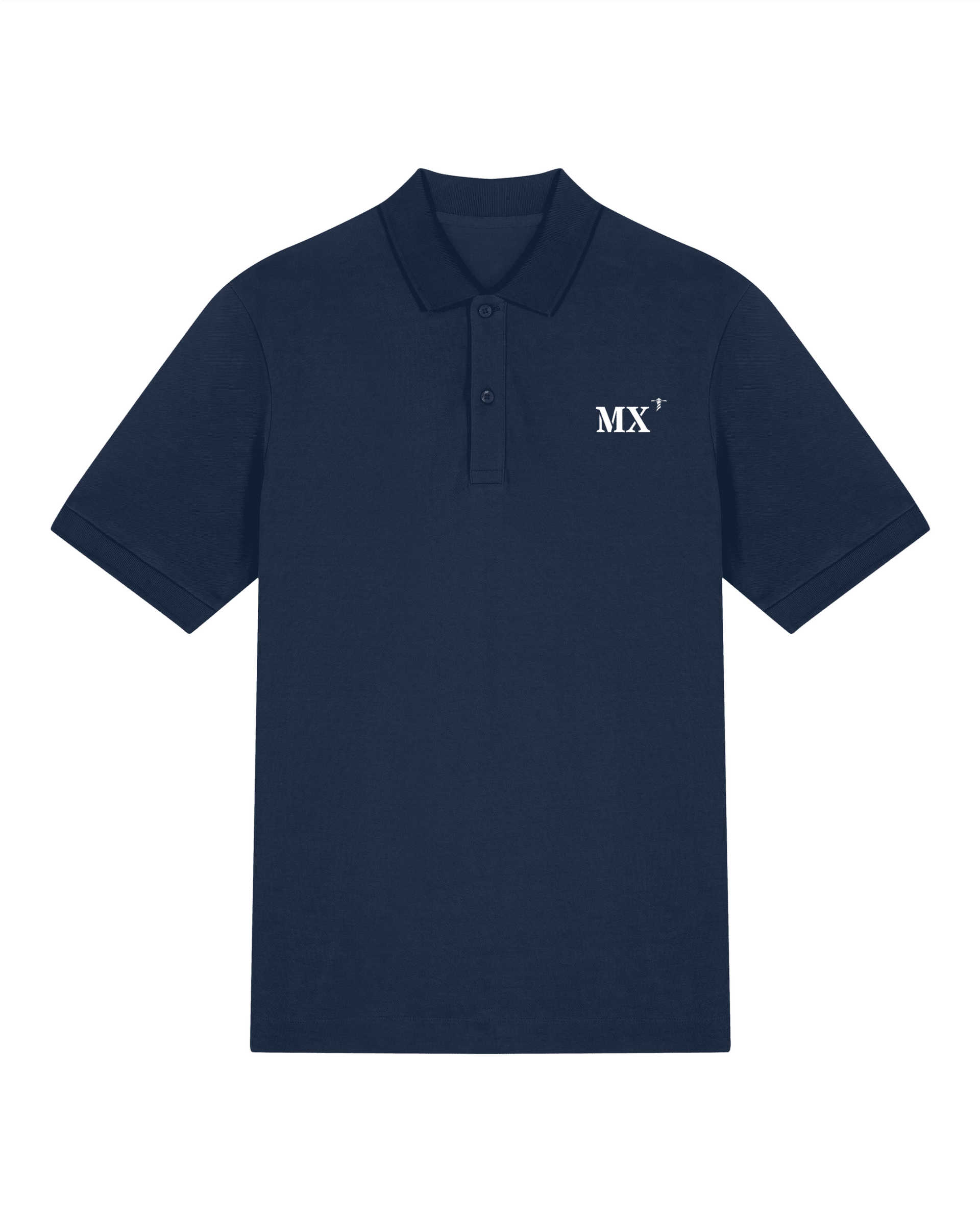 Polo brodé Morlaix MX Bleu Marine Orange / Blanc - Unisexe - Quartier iodé