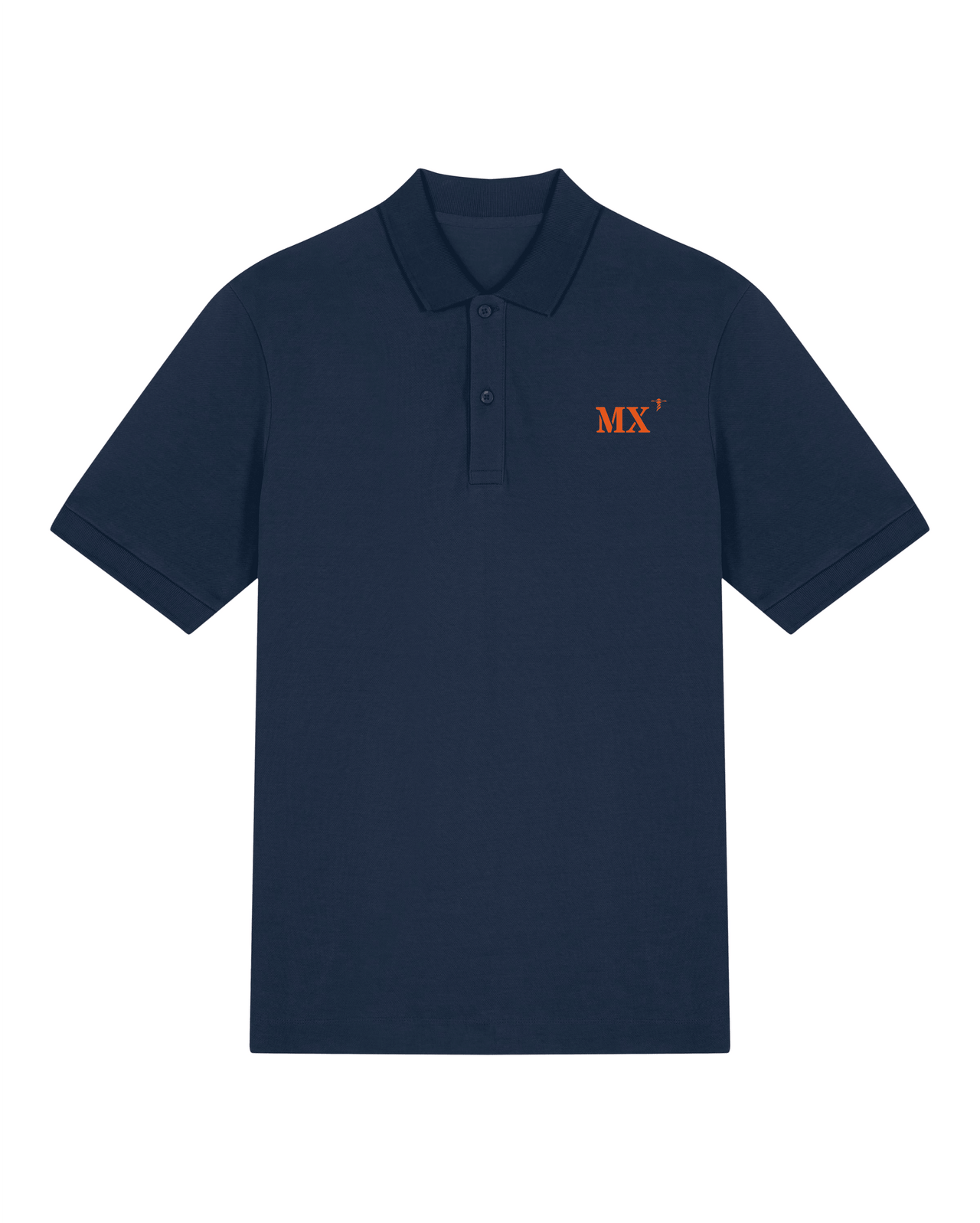 Polo brodé Morlaix MX Bleu Marine Orange / Blanc - Unisexe - Quartier iodé