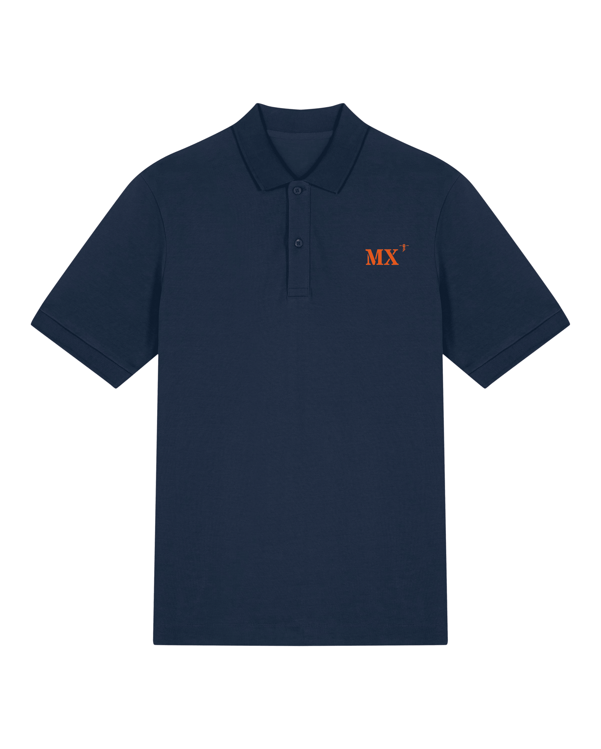 Polo brodé Morlaix MX Bleu Marine Orange / Blanc - Unisexe - Quartier iodé