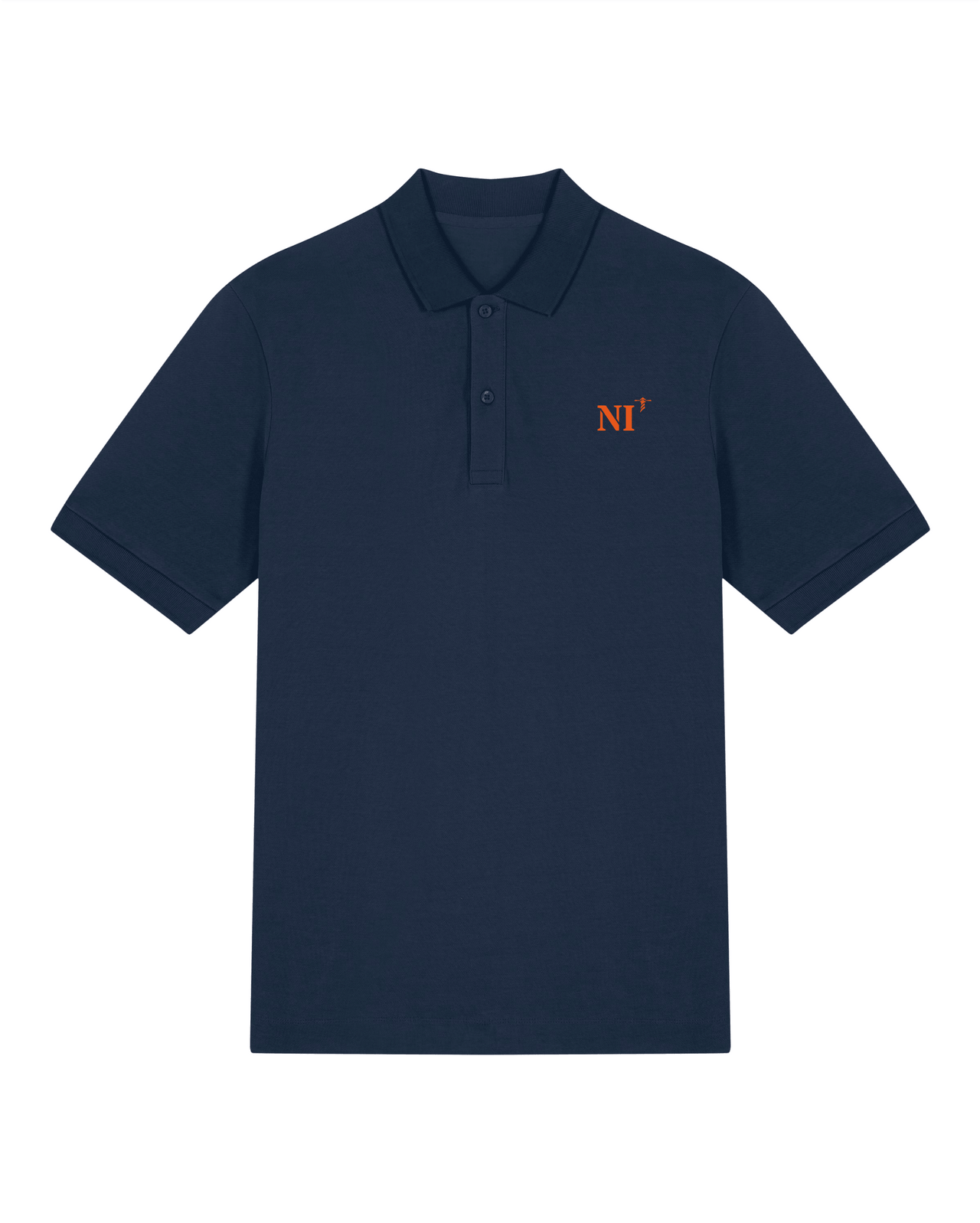 Polo brodé Nice NI Bleu Marine Orange / Blanc - Quartier iodé