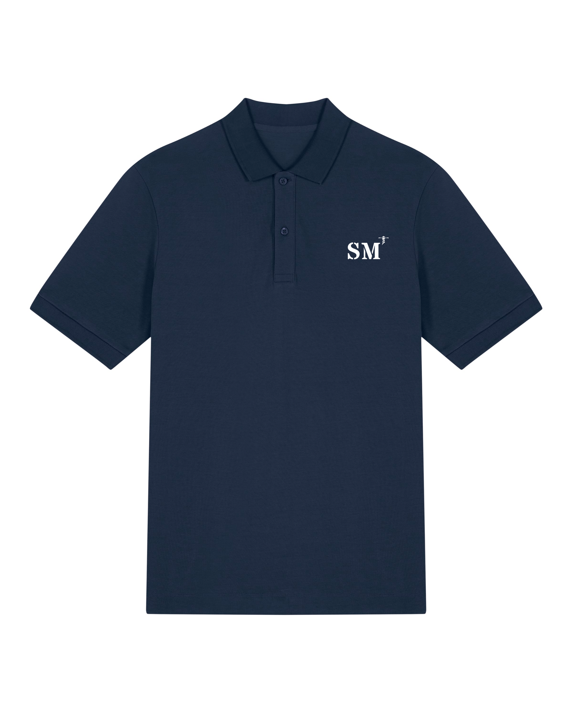 Polo SM Saint Malo - Bleu Marine Orange  et Blanc - Unisexe - Quartier iodé