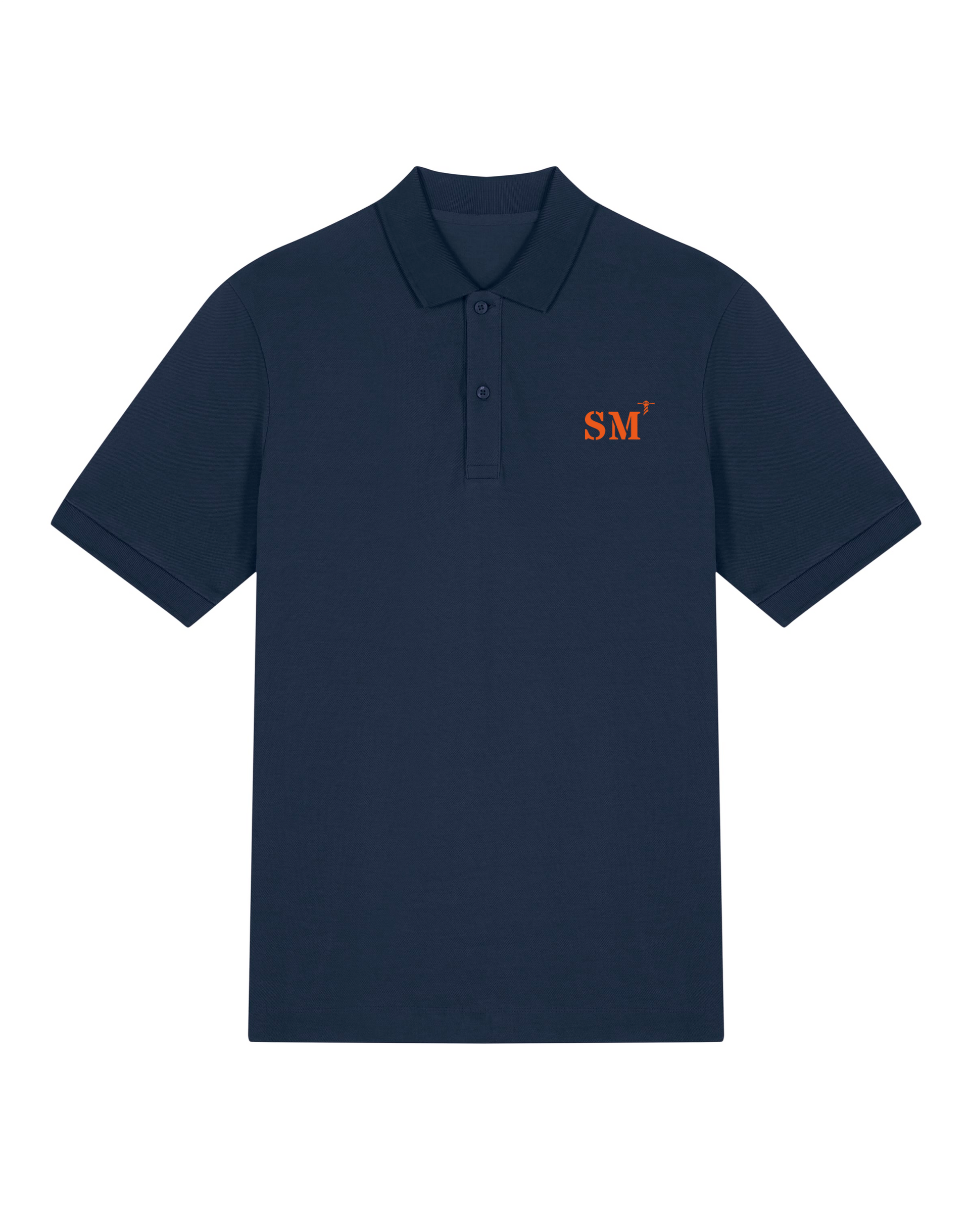 Polo SM Saint Malo - Bleu Marine Orange  et Blanc - Unisexe - Quartier iodé