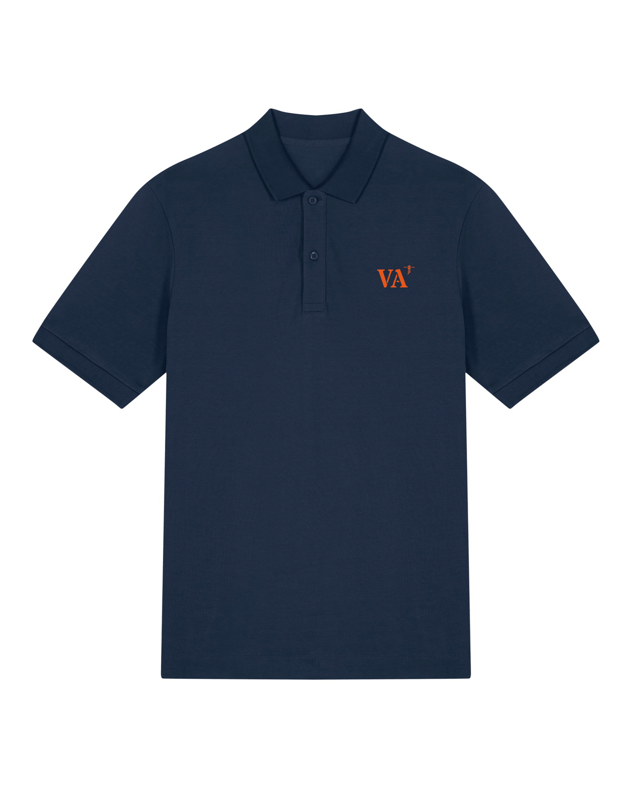 Polo brodé VA Vannes - Bleu Marine - Orange / Blanc - Unisexe - Quartier iodé