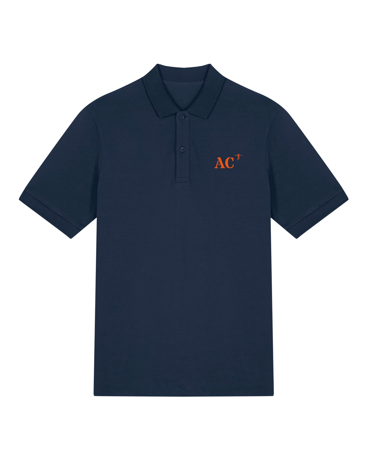 Polo Arcachon AC Bleu Marine Orange/Blanc - Quartier iodé