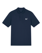 Polo brodé Belle Île B.I Marine - Bleu Marine - Orange / Blanc - Quartier iodé