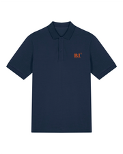 Polo brodé Belle Île B.I Marine - Bleu Marine - Orange / Blanc - Quartier iodé