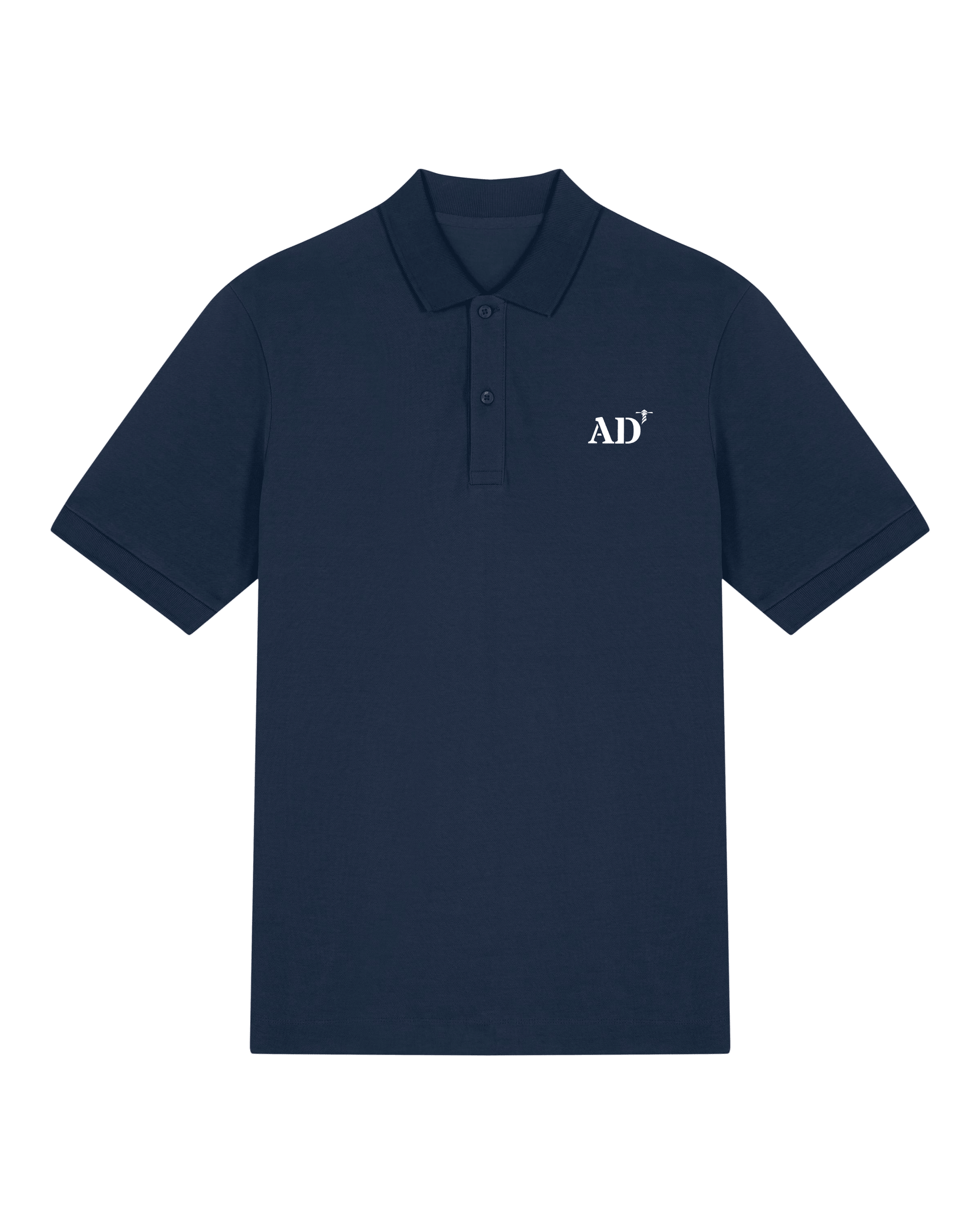 Polo brodé Audierne AD Bleu Marine - Orange / Blanc - Quartier iodé