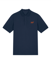 Polo brodé Audierne AD Bleu Marine - Orange / Blanc - Quartier iodé