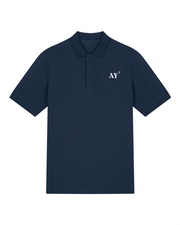 Polo brodé Auray AY Bleu Marine orange / blanc - Unisexe - Quartier iodé