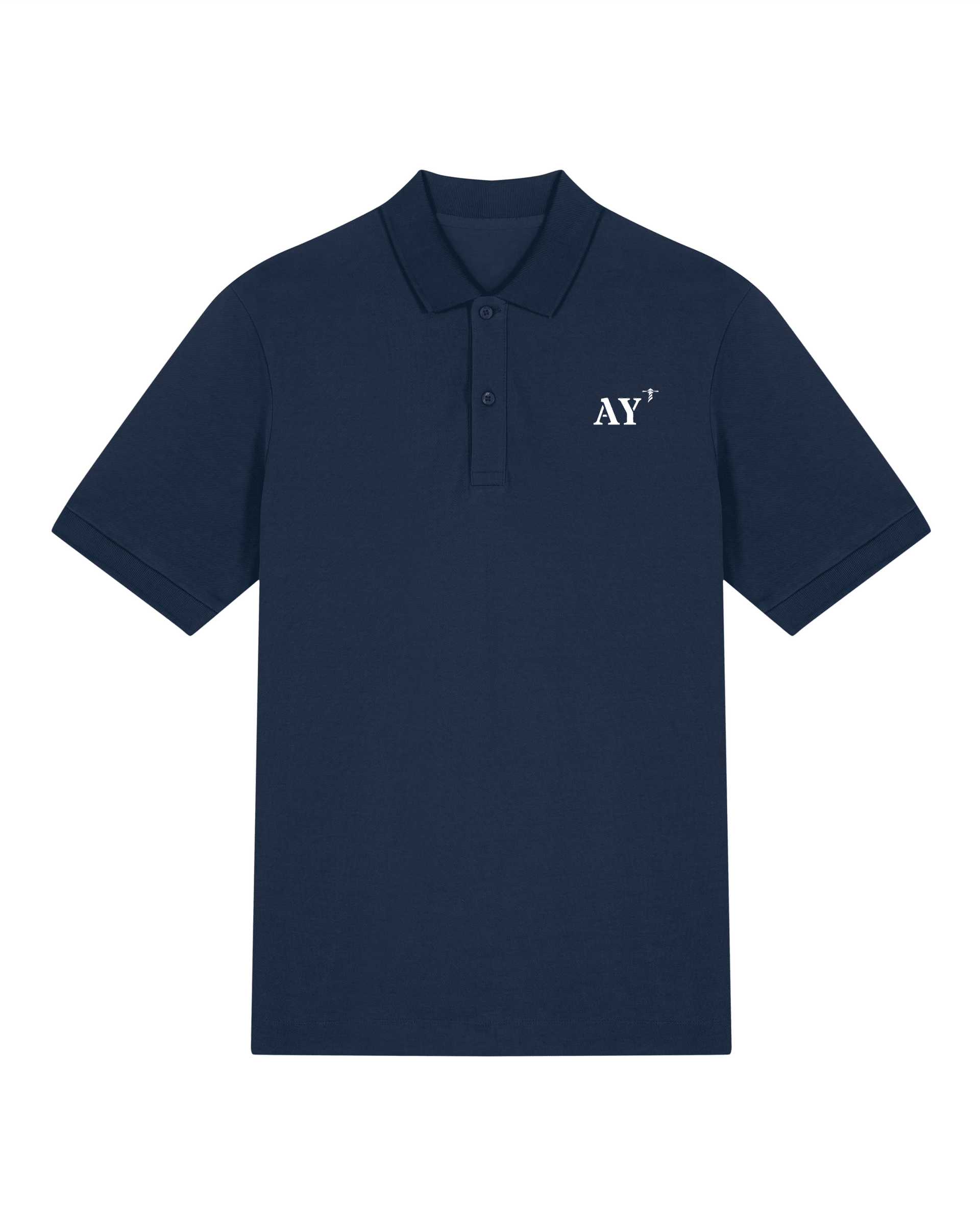 Polo brodé Auray AY Bleu Marine orange / blanc - Unisexe - Quartier iodé