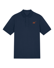 Polo brodé Auray AY Bleu Marine orange / blanc - Unisexe - Quartier iodé
