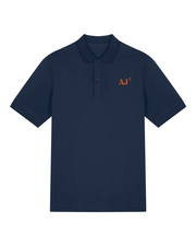Polo brodé Ajaccio AJ - Marine - Orange / Blanc - Quartier iodé