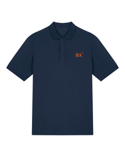 Polo brodé BA Bayonne Bleu Marine Orange / Blanc - Unisexe - Quartier iodé