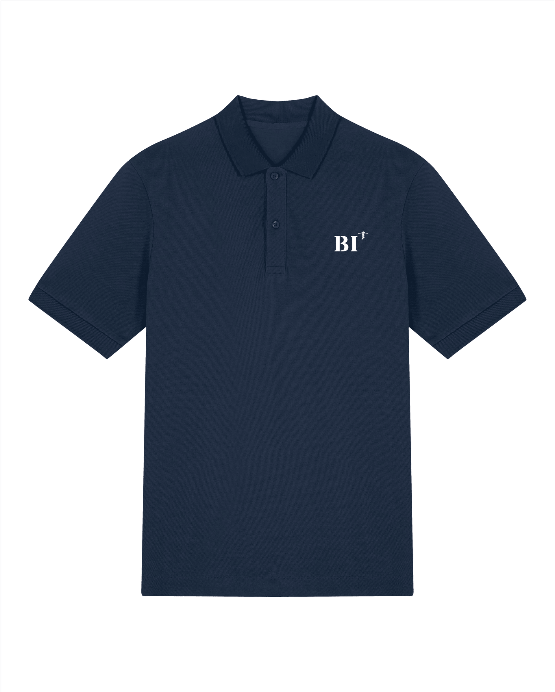Polo brodé Bastia BI - Bleu Marine Orange / Blanc - Quartier iodé