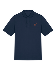 Polo brodé Bastia BI - Bleu Marine Orange / Blanc - Quartier iodé