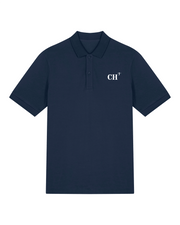 Polo brodé CH Cherbourg - Bleu Marine - Orange / Blanc - Homme - Quartier iodé
