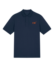 Polo brodé CH Cherbourg - Bleu Marine - Orange / Blanc - Homme - Quartier iodé