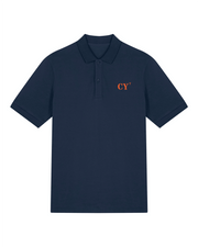 Polo brodé Cayenne CY Marine - Orange / Blanc - Quartier iodé