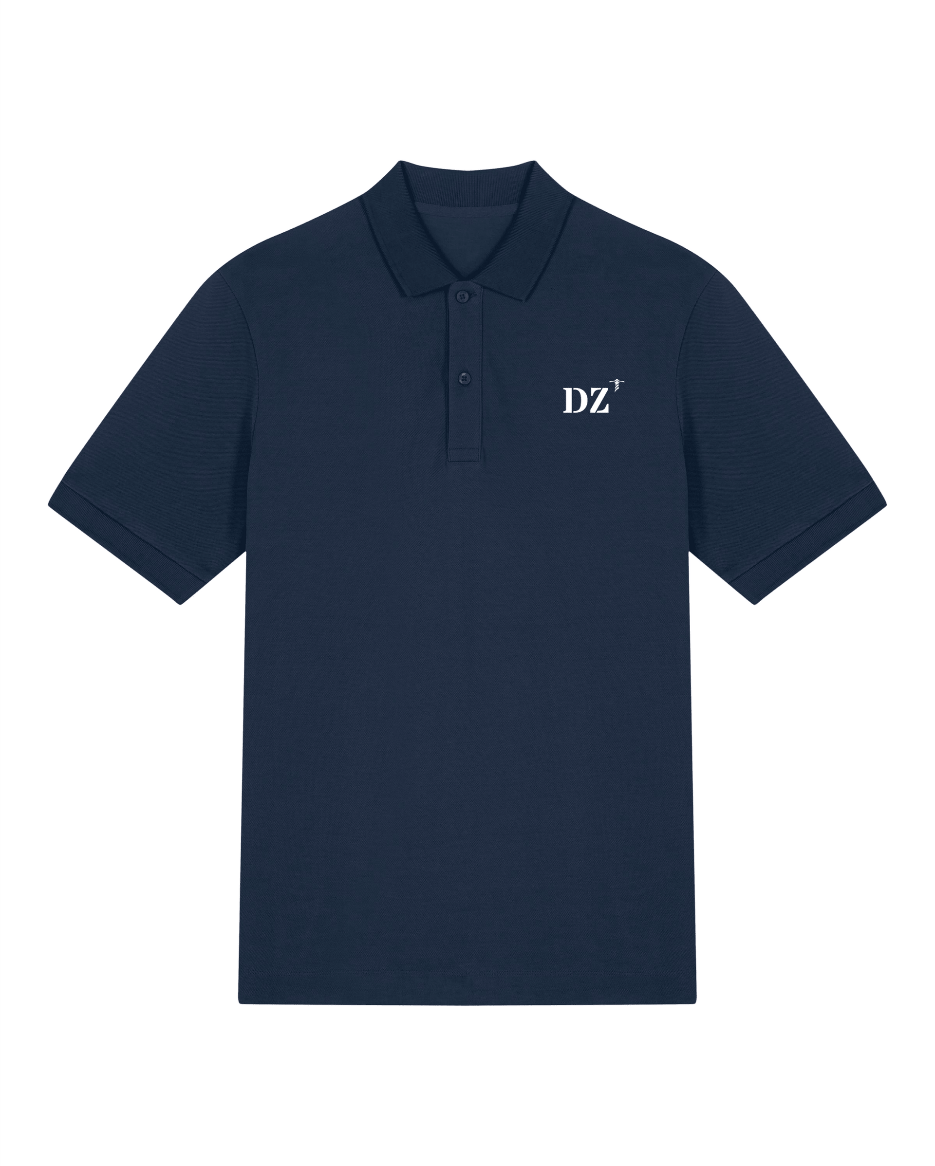 Polo Homme brodé DZ Douarnenez Bleu Marine Orange / Blanc - Quartier iodé