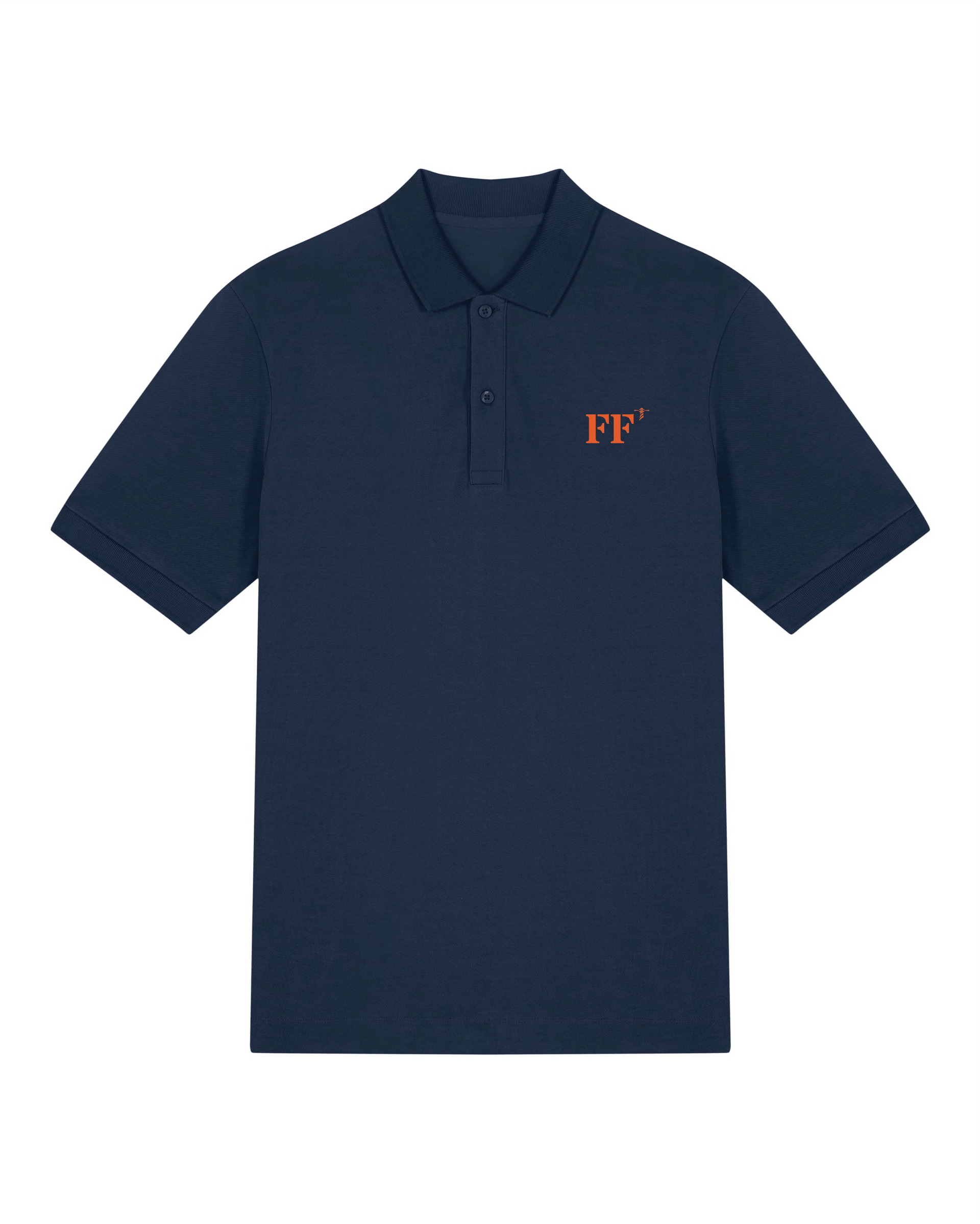 Polo brodé Fort - De - France Bleu Marine Orange / Blanc - Quartier iodé