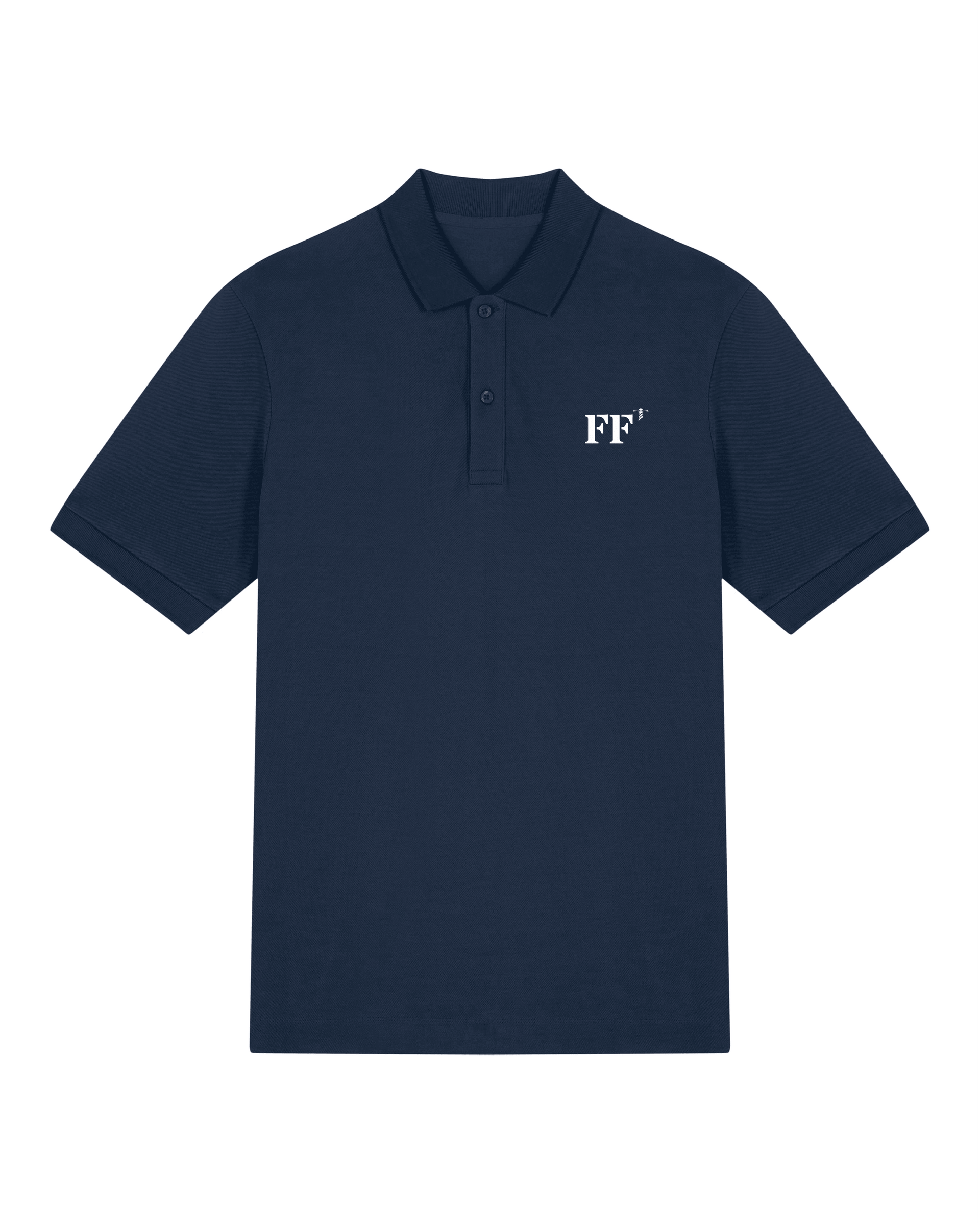 Polo brodé Fort - De - France Bleu Marine Orange / Blanc - Quartier iodé