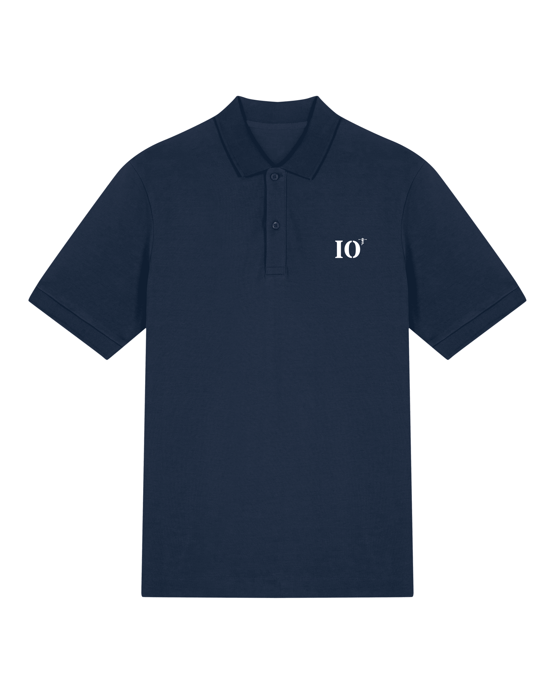Polo brodé Hommes Île D'Oléron IO Bleu Marine - Orange / Blanc - Quartier iodé