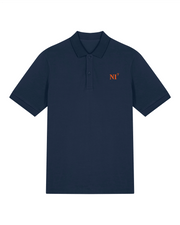 Polo brodé Nice NI Bleu Marine Orange / Blanc - Quartier iodé