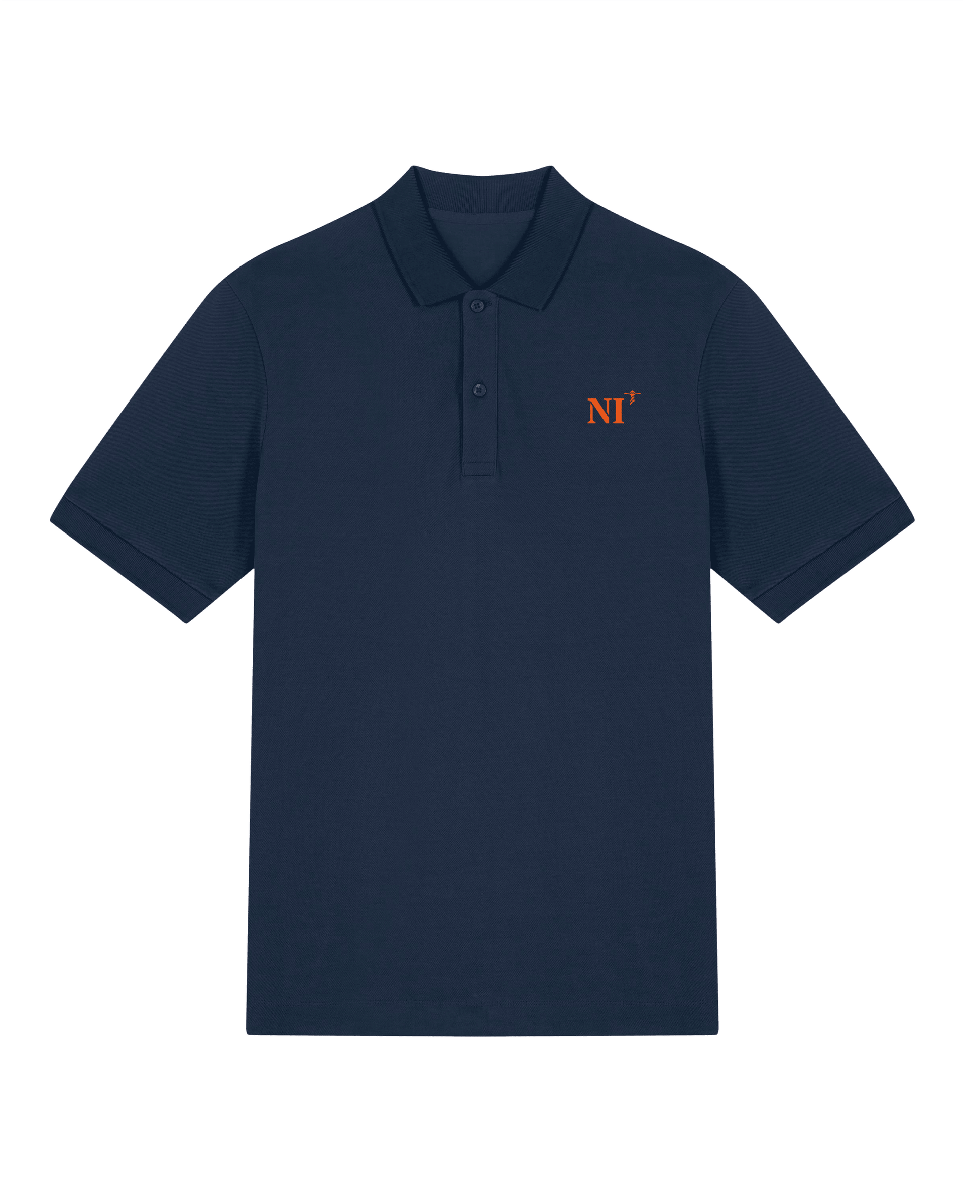 Polo brodé Nice NI Bleu Marine Orange / Blanc - Quartier iodé