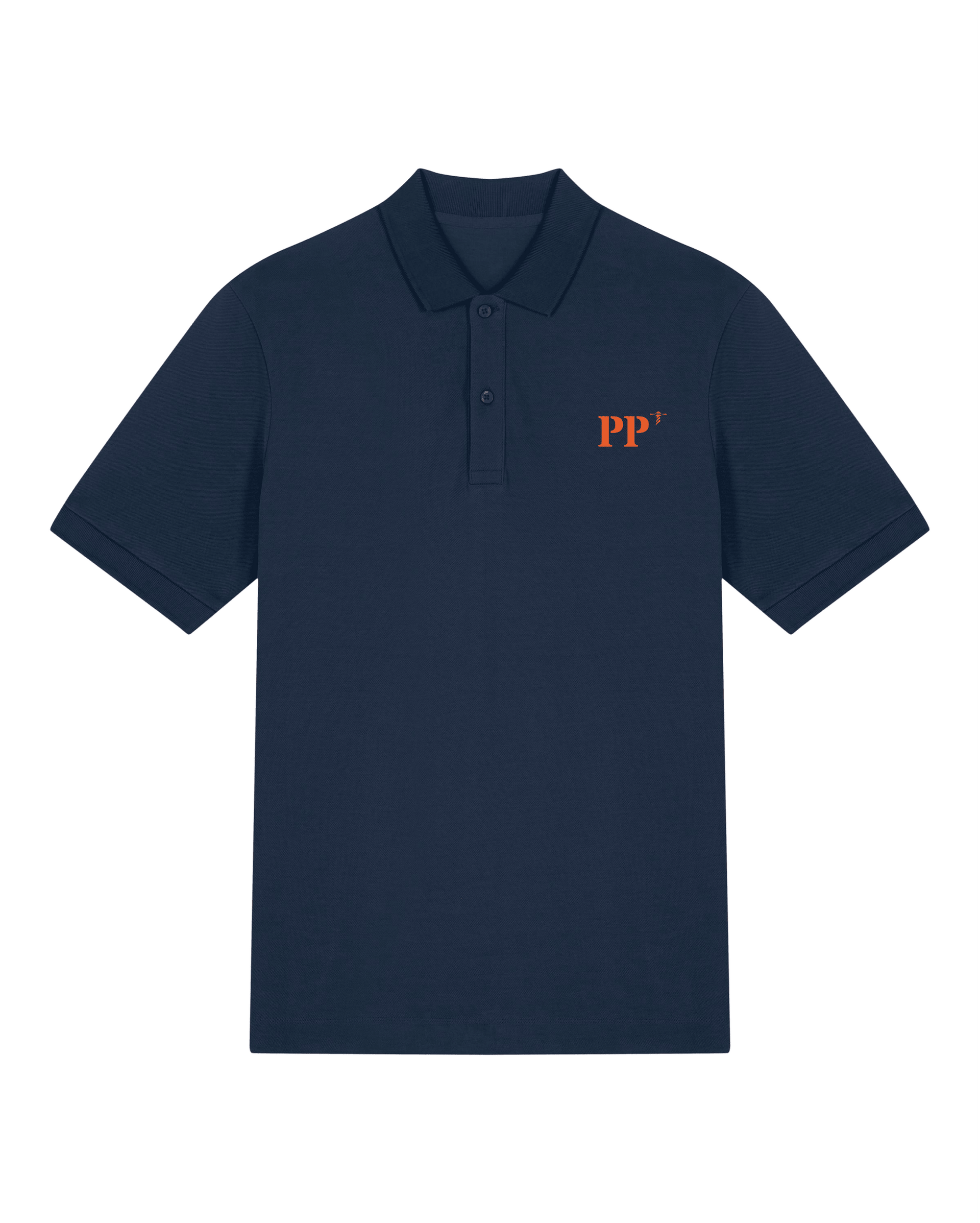 Polo brodé Pointe - à - Pitre PP Bleu Marine - Orange / Blanc - Quartier iodé