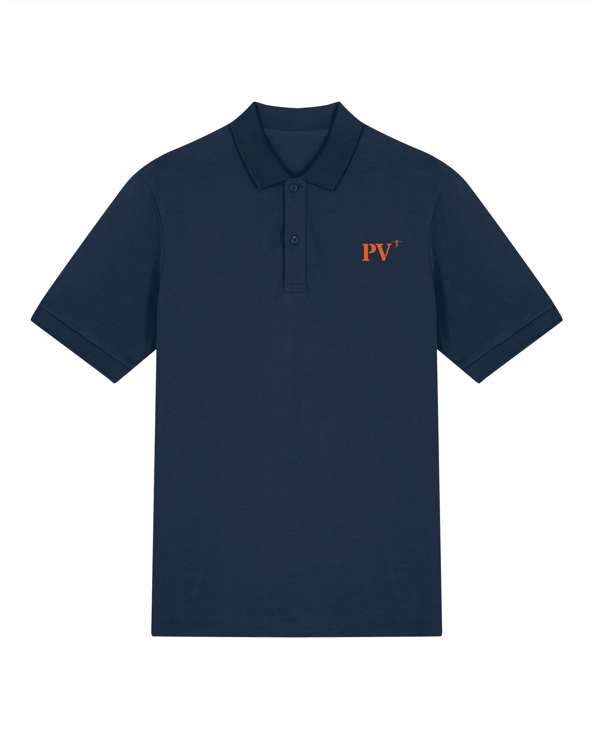 Polo brodé Port - Vendres PV Bleu Marine Orange Blanc - Quartier iodé